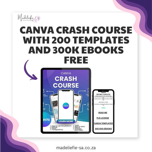 Canva Crash Course with 200 Templates and 300k ebooks free