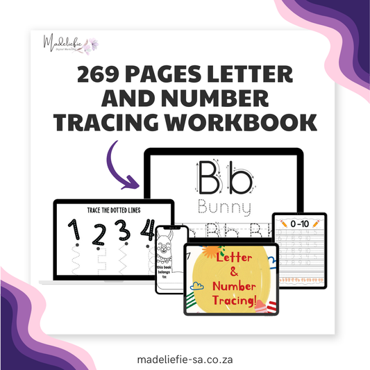 269pgs Letter and Number Tracing Workbook