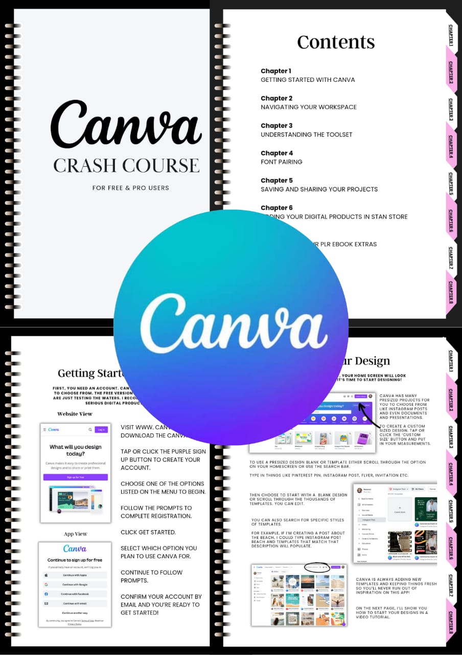 Canva Crash Course with 200 Templates and 300k ebooks free